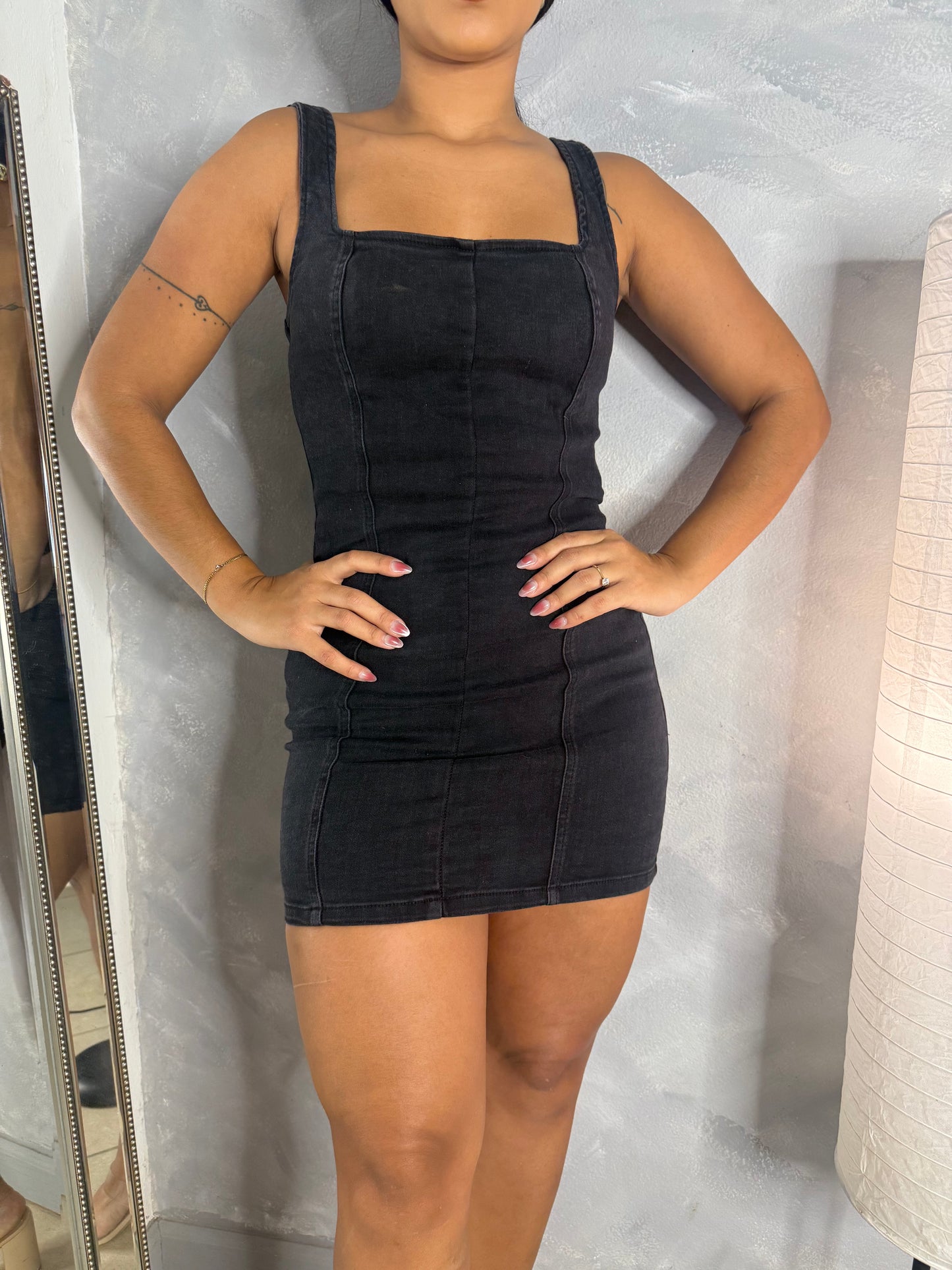 Black Denim Mini Dress