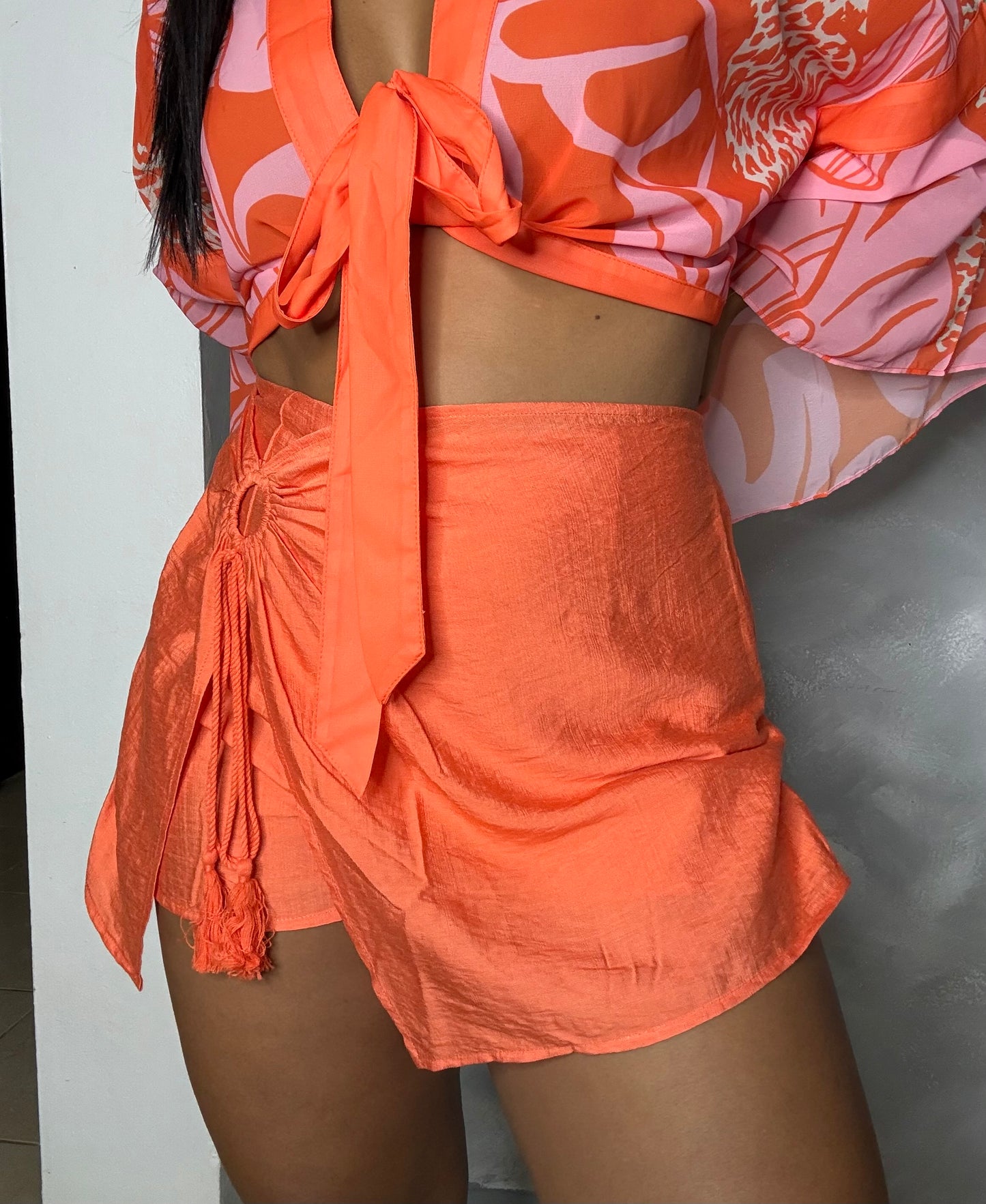 Orange Tropical Skort