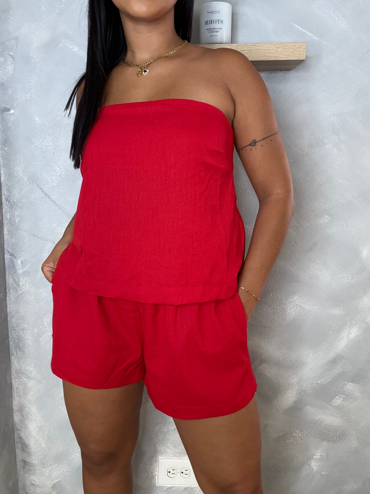 Linen Red Set