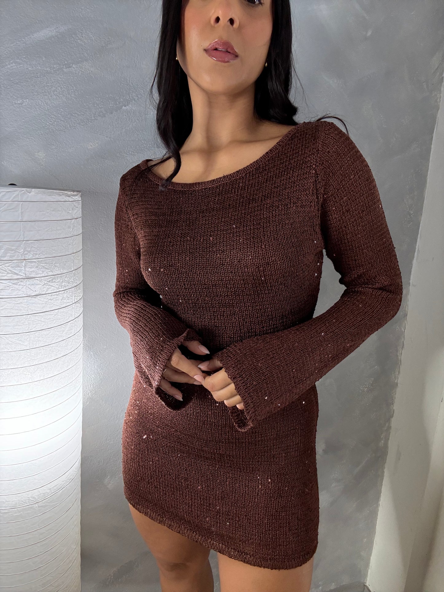 Sequin Brown Dress