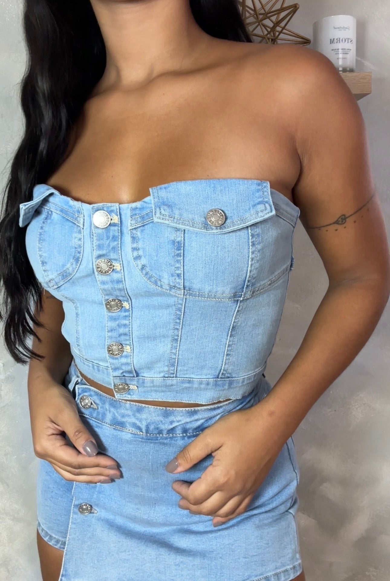 Denim Strapless