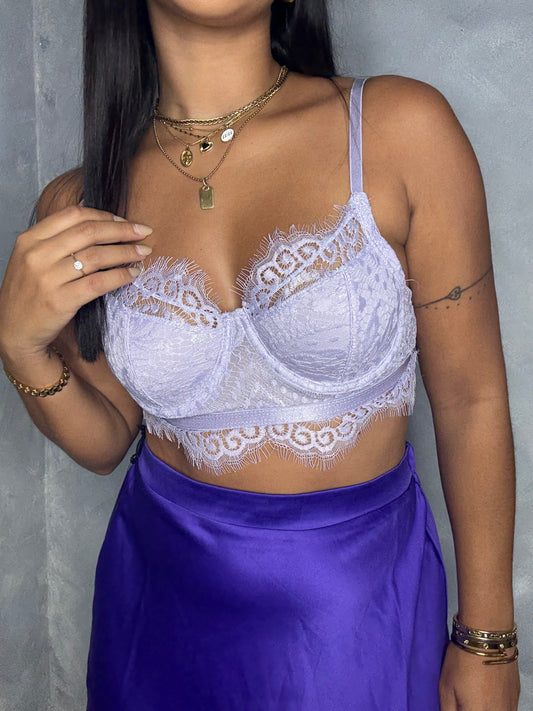Purple Lace Bralette Top