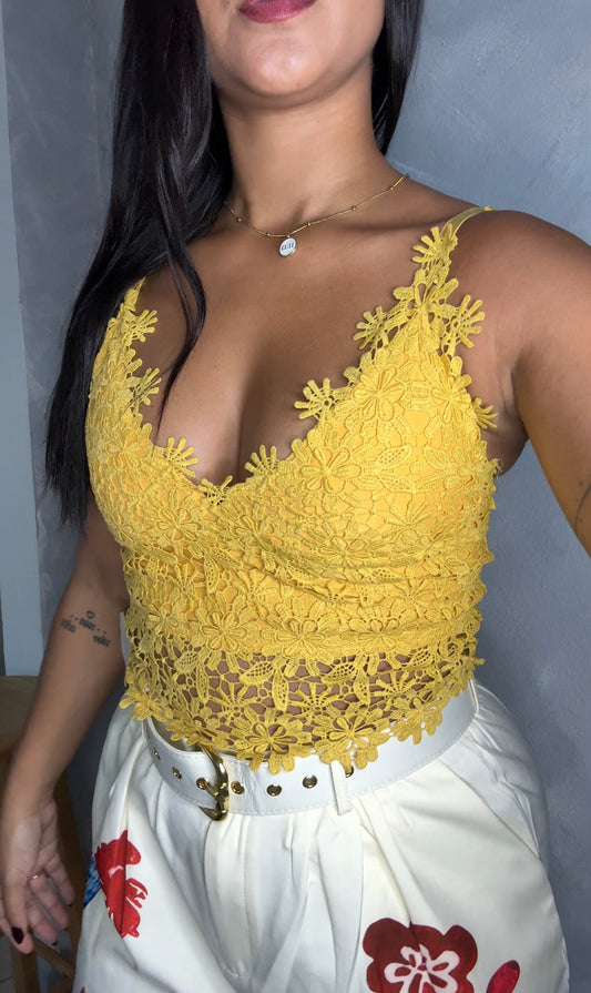 Daisy Crop Top (Yellow)