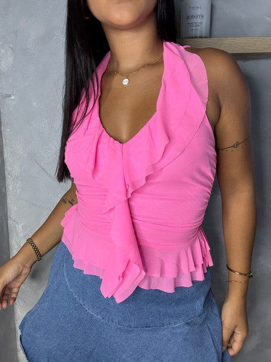 Pink Ruffle Top