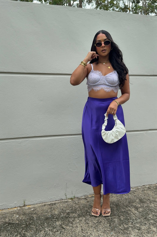 Purple Satin Maxi