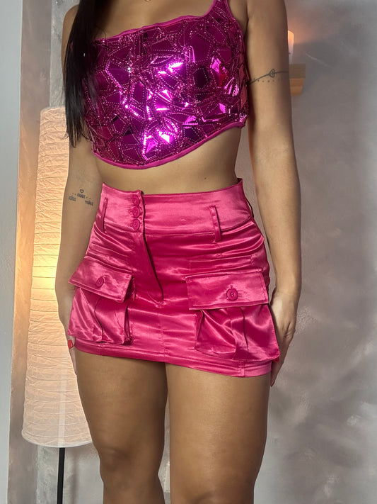 Fuchsia Mini Skirt