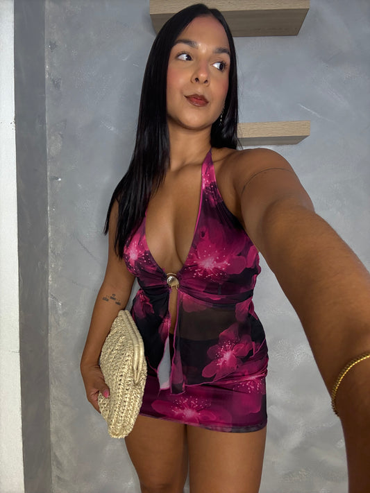 Pink Mesh Two Piece