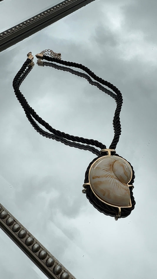 Black Beach Conch Shell Pendant