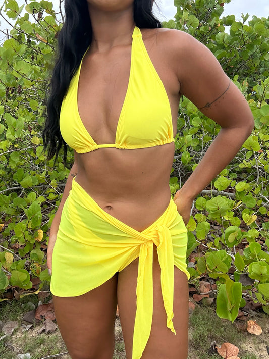 Yellow 3 Piece Bikini