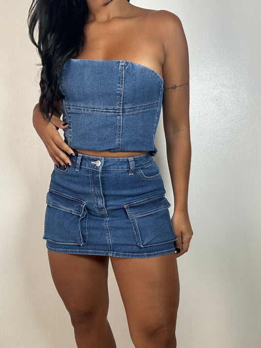 Denim Mini Skirt