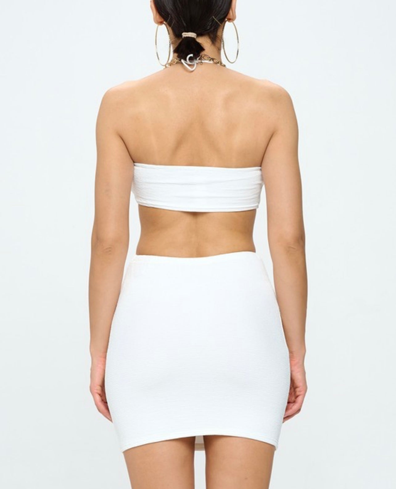 WHITE CUTOUT DRESS